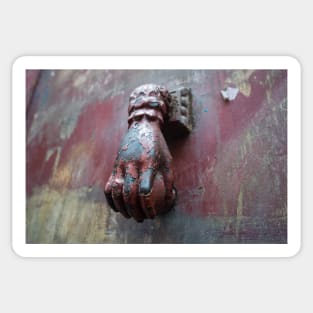 Hand door knocker. Sticker